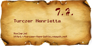 Turczer Henrietta névjegykártya
